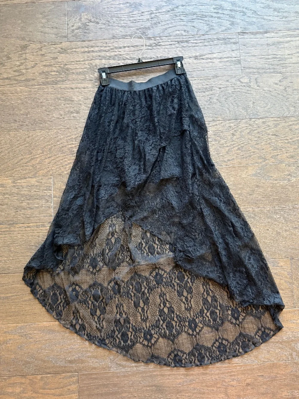 CECICO Black Lace High-Low Maxi Skirt Size Small Gothic Boho - Picture 4 of 5